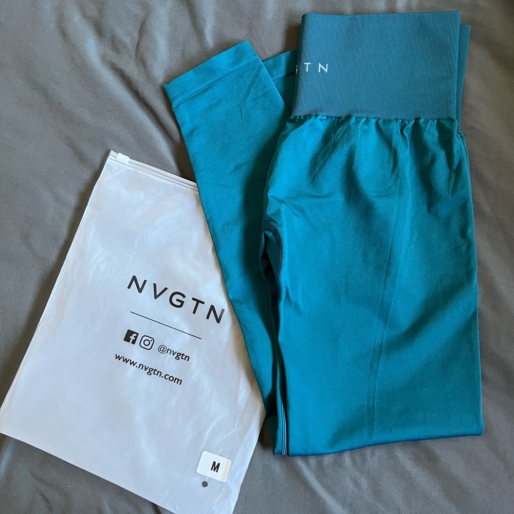 French Blue solid seamless leggings